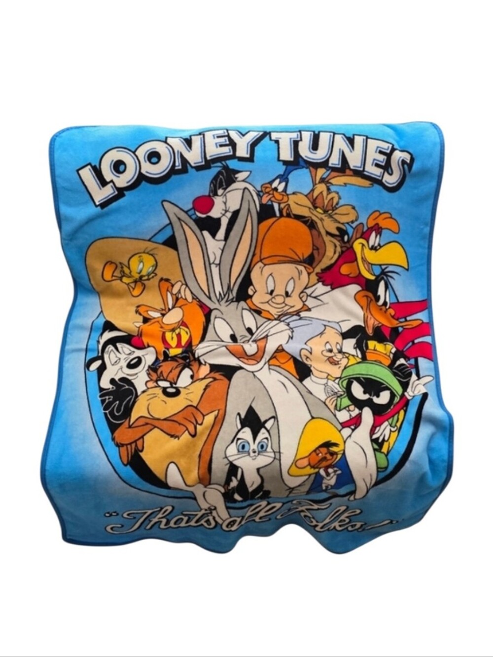 Looney Tunes Fleece Throw Blanket Warner Bros Bugs Bunny Taz Daffy Sylvester